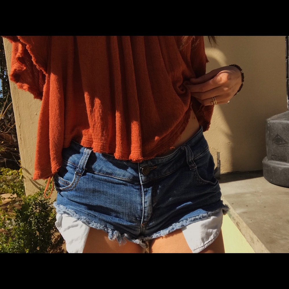 dark washed brandy melville shorts